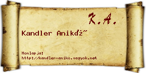 Kandler Anikó névjegykártya